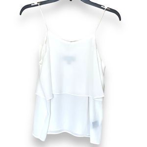 Mossimo Women’s White Chiffon Tiered Tank Top Blouse Sz Small